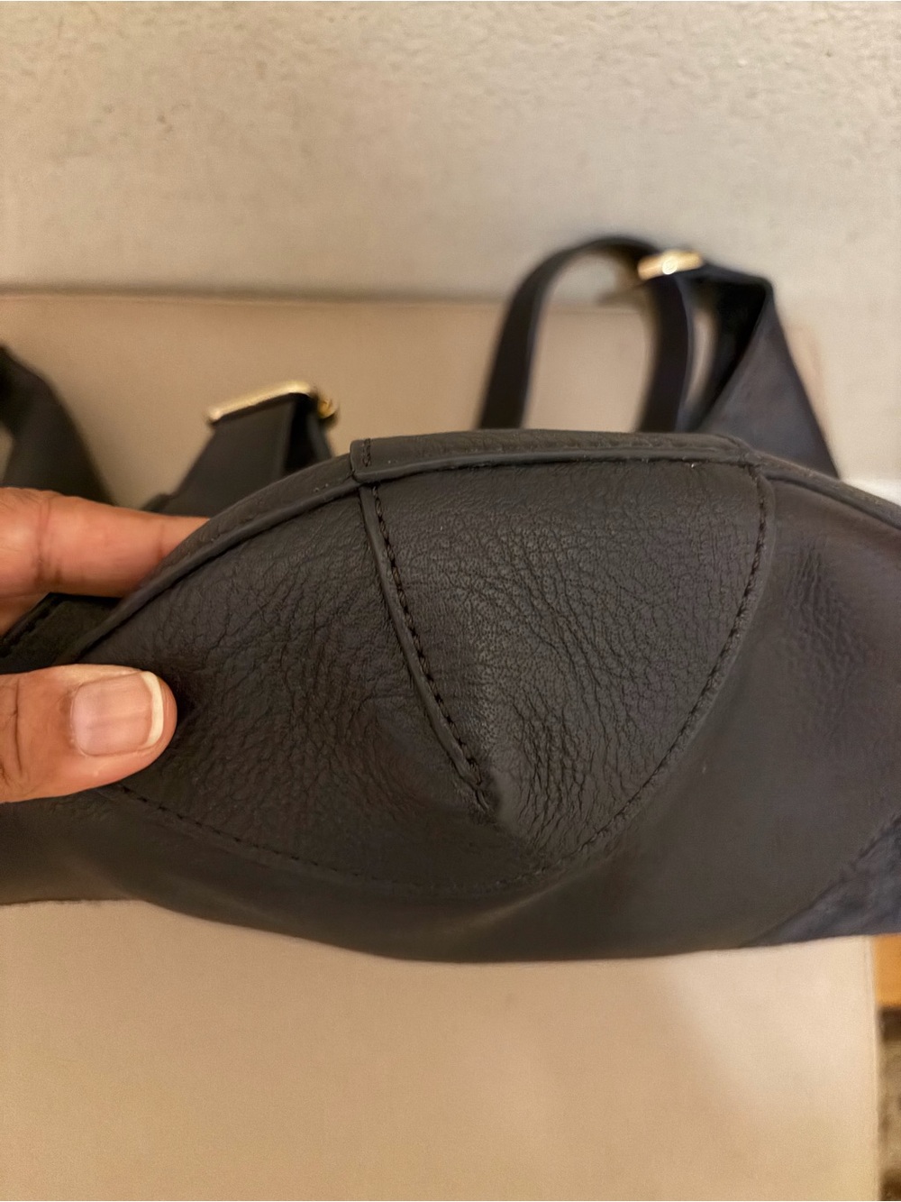Tory Burch Navy Leather & Suede Hobo Crossbody Bag - Picture 5 of 7
